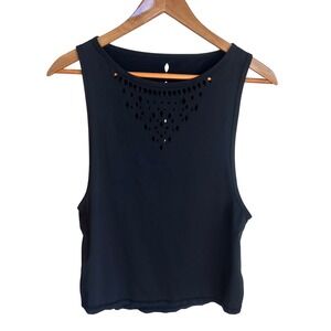 BuffBunny Black Laser Cutout Athletic Tank Top Womens Size Small Athletic Bunny